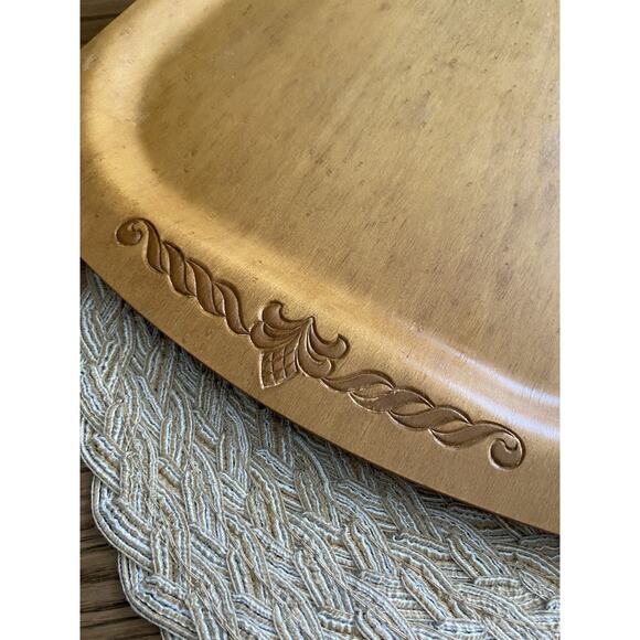Vintage Midcentury Overton Bentwood Tray Floral Design MCM Beverage Tray - Picture 2 of 5